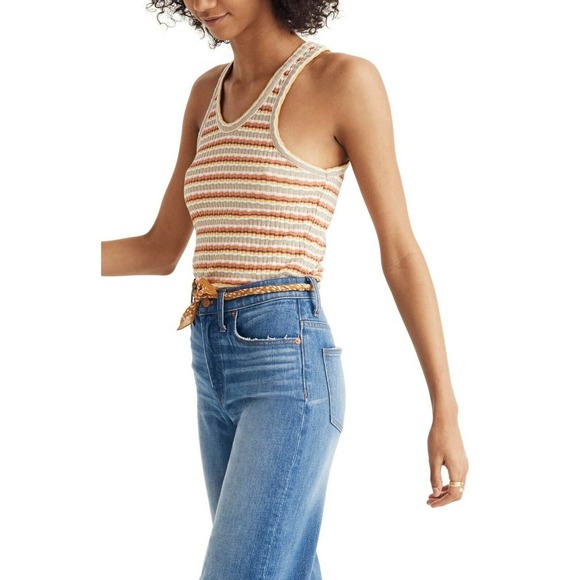 Madewell Tops - Madewell ribbed u neck striped tank top shirt